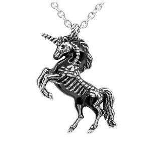 Unicorn Skeleton Necklace Stainless Steel NWT
